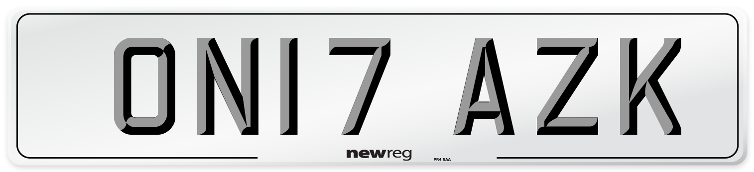 ON17 AZK Number Plate from New Reg